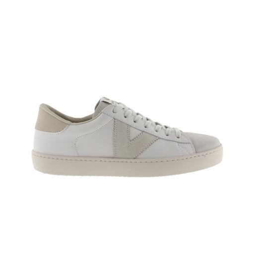  Victoria Berlin – Lädersneakers med logotyp, färgad klack och mockatå