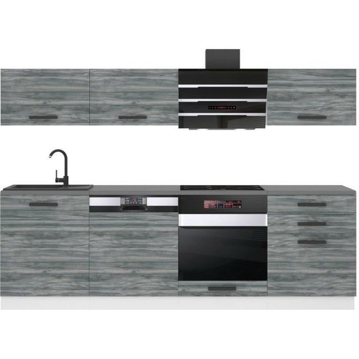 Cucina completa - B BELINI GROUP - Modello LINDA - Rovere glamour - 240 cm - Design contemporaneo