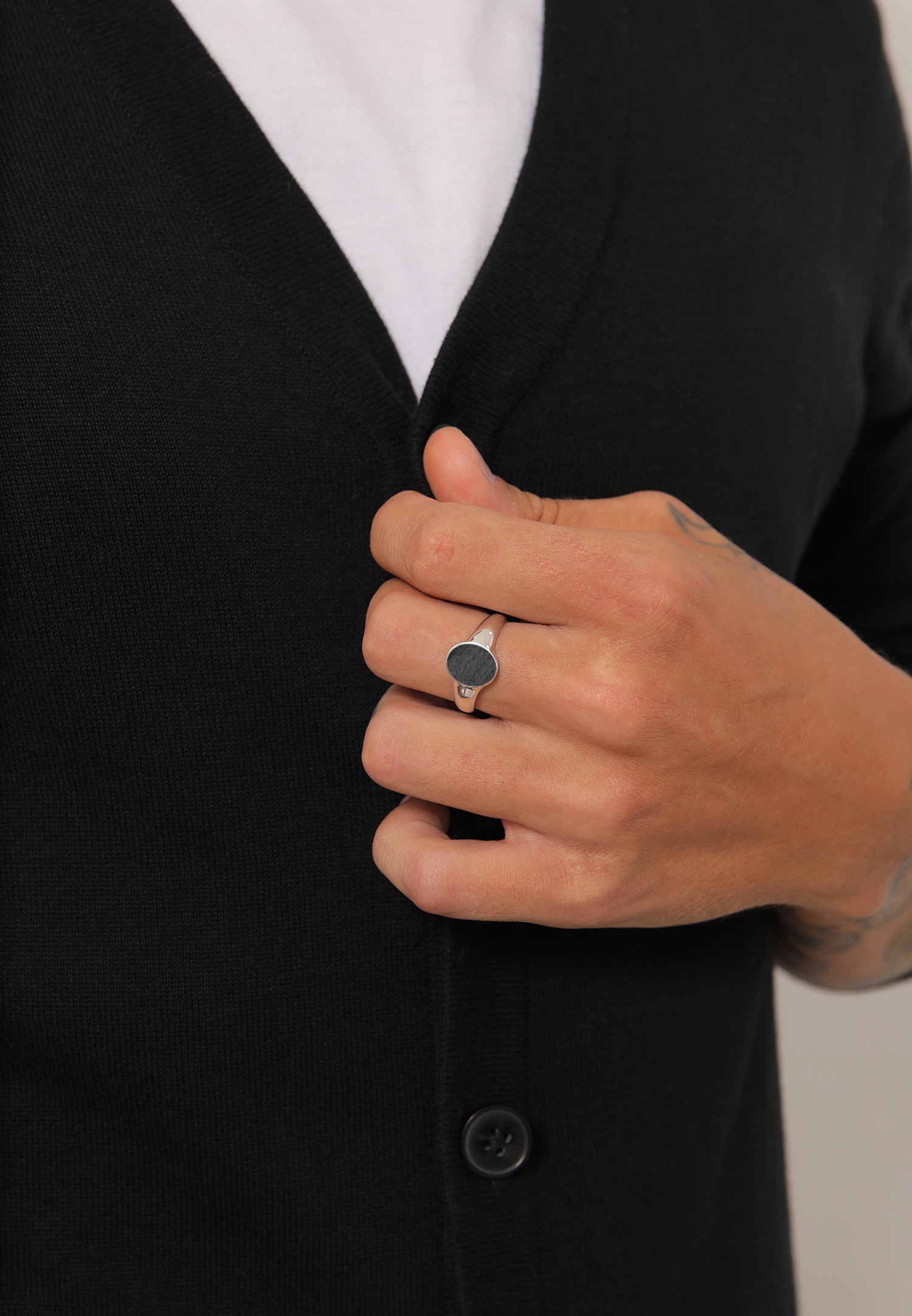 KUZZOI Chevalière Basic Minimal Robuste Massif Bague Homme - (925/1000) Argent