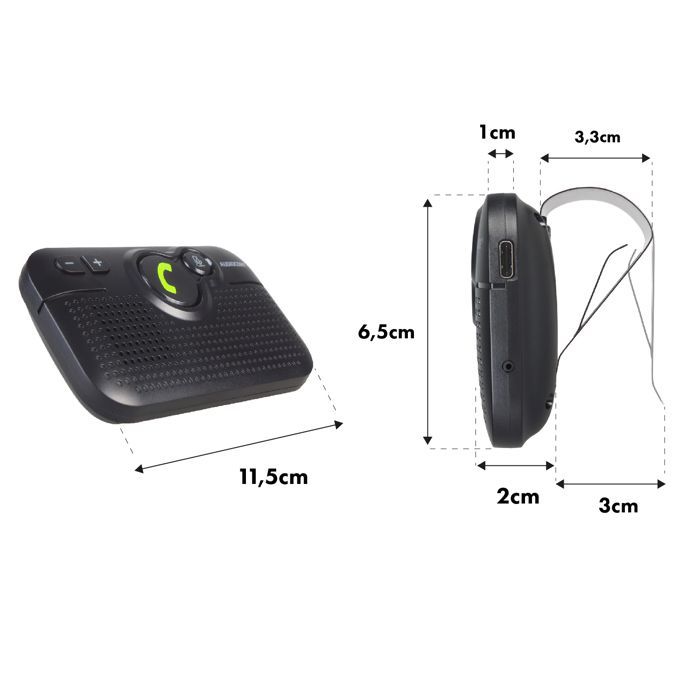 Kit mains libres - AUDIOCORE - AC475 - Bluetooth 5.0 - Autonomie 20h - Réduction du bruit