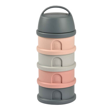 Béaba-astia äidinmaidonkorvikkeelle, harmaa ja pinkki, maitojauheen annostelijapullo, harmaa ja pinkki 1 kpl 1 kpl