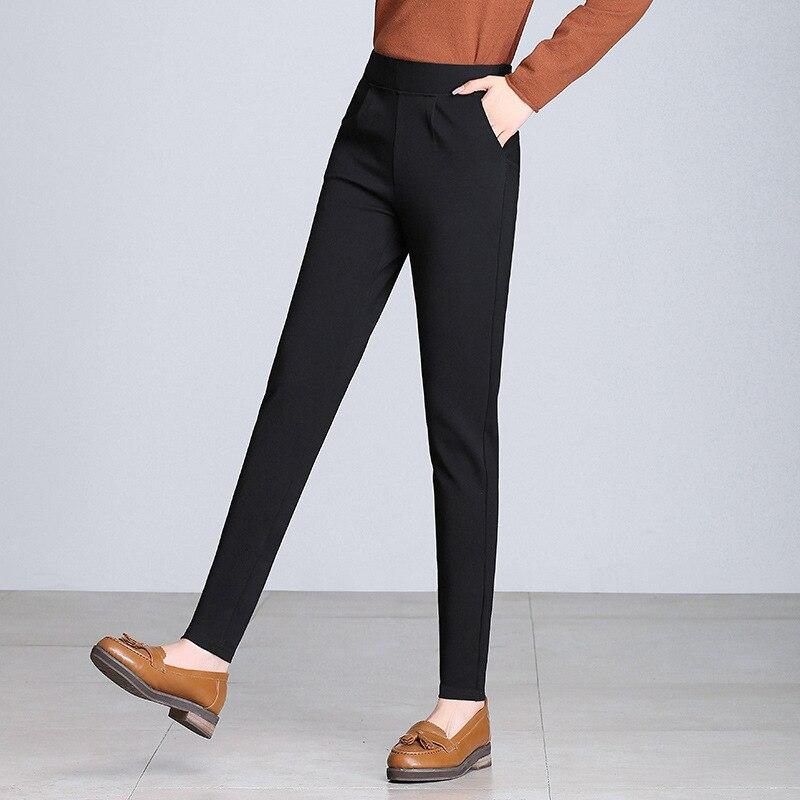 Pantaloni harem da donna a vita alta elasticizzata, tinta unita, modello ampio, per la primavera, taglie forti, pantaloni casual da donna