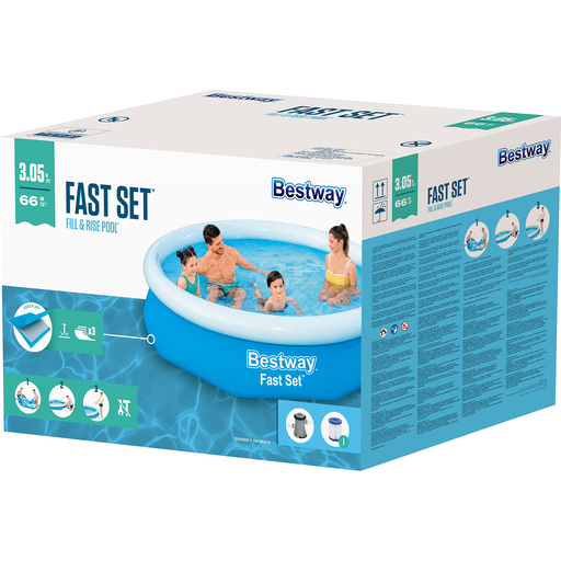 Ensemble piscine Bestway Fast avec pompe de filtration 305 x 66 cm