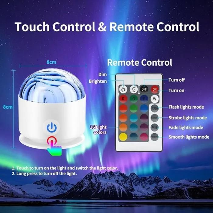 Projecteur Ciel Etoile, Lampe Aurore Boréale avec 16 Effets Lumineux et Télécommande, Projecteur Galaxie Veilleuse Enfant pour Lam