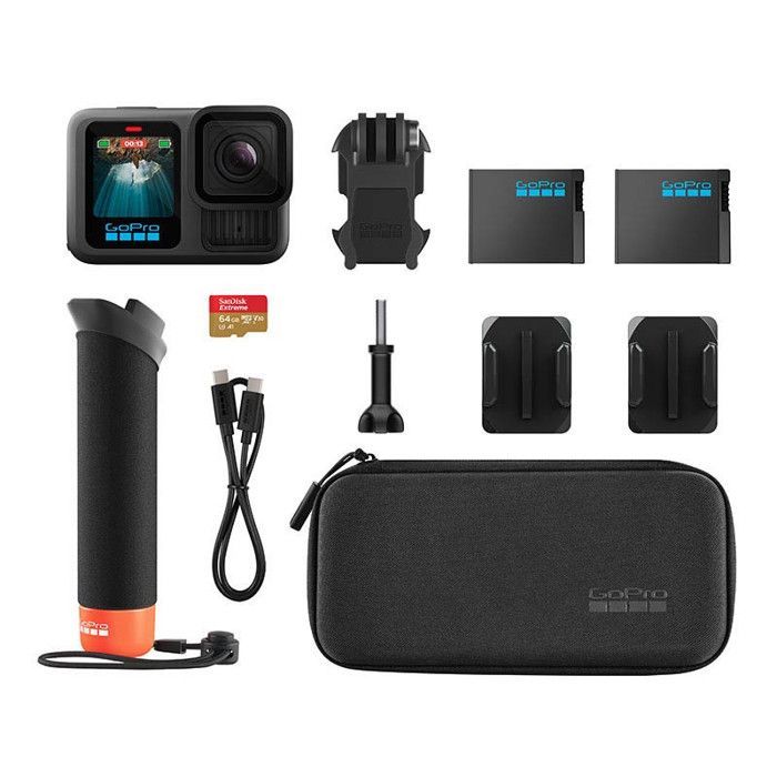 Caméra de sport - GoPro - HERO 13 Black - Étanche jusqu'à 10m - 5.3K - Stabilisation avancée