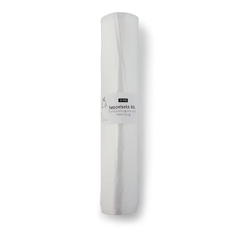 Quick Waste-påse 25-pack 80 l t-shirt transparent