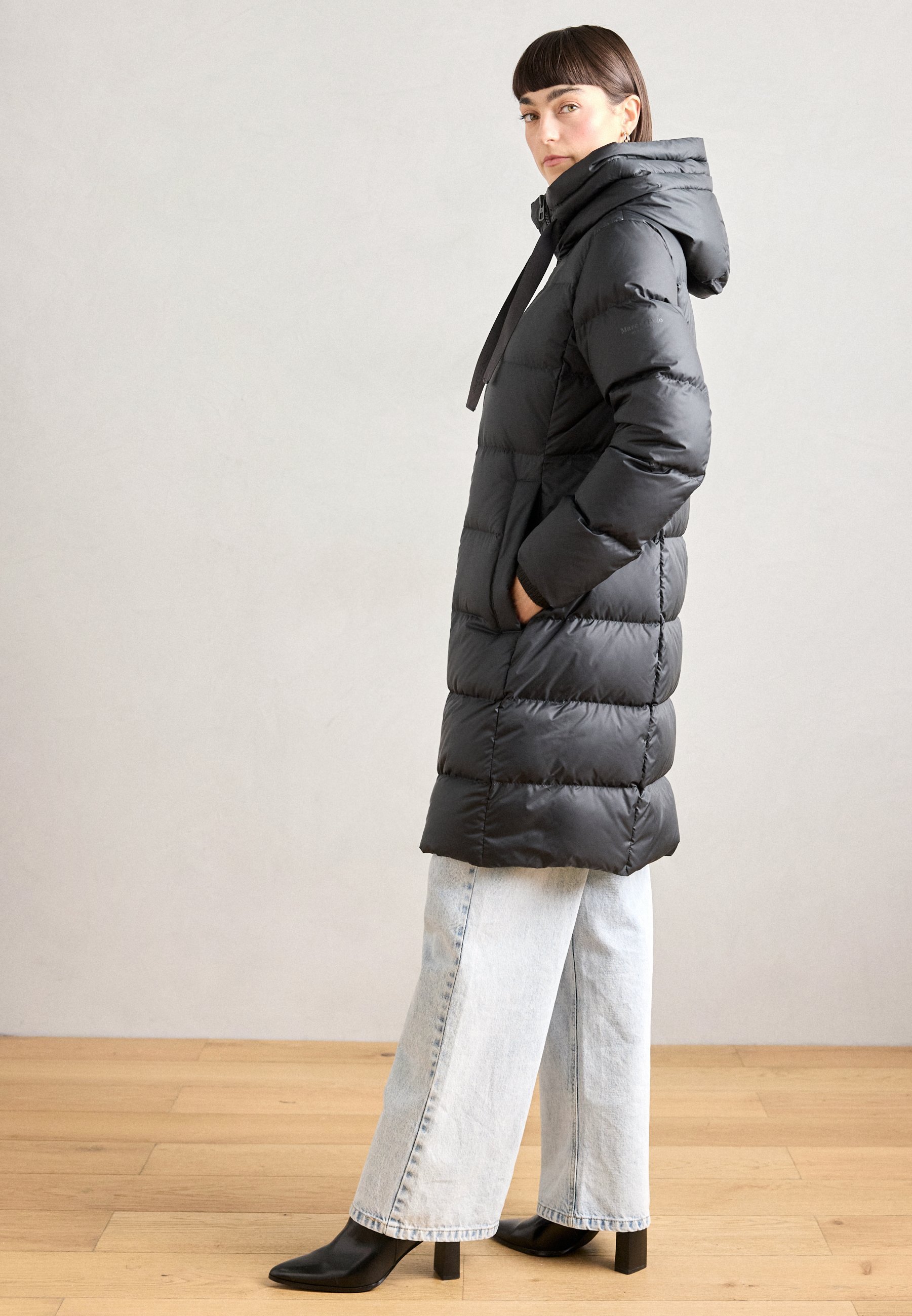 Cappotto imbottito Marc O'Polo CON TASCHE A FILETTO SUL CAPPUCCIO - grigio notte