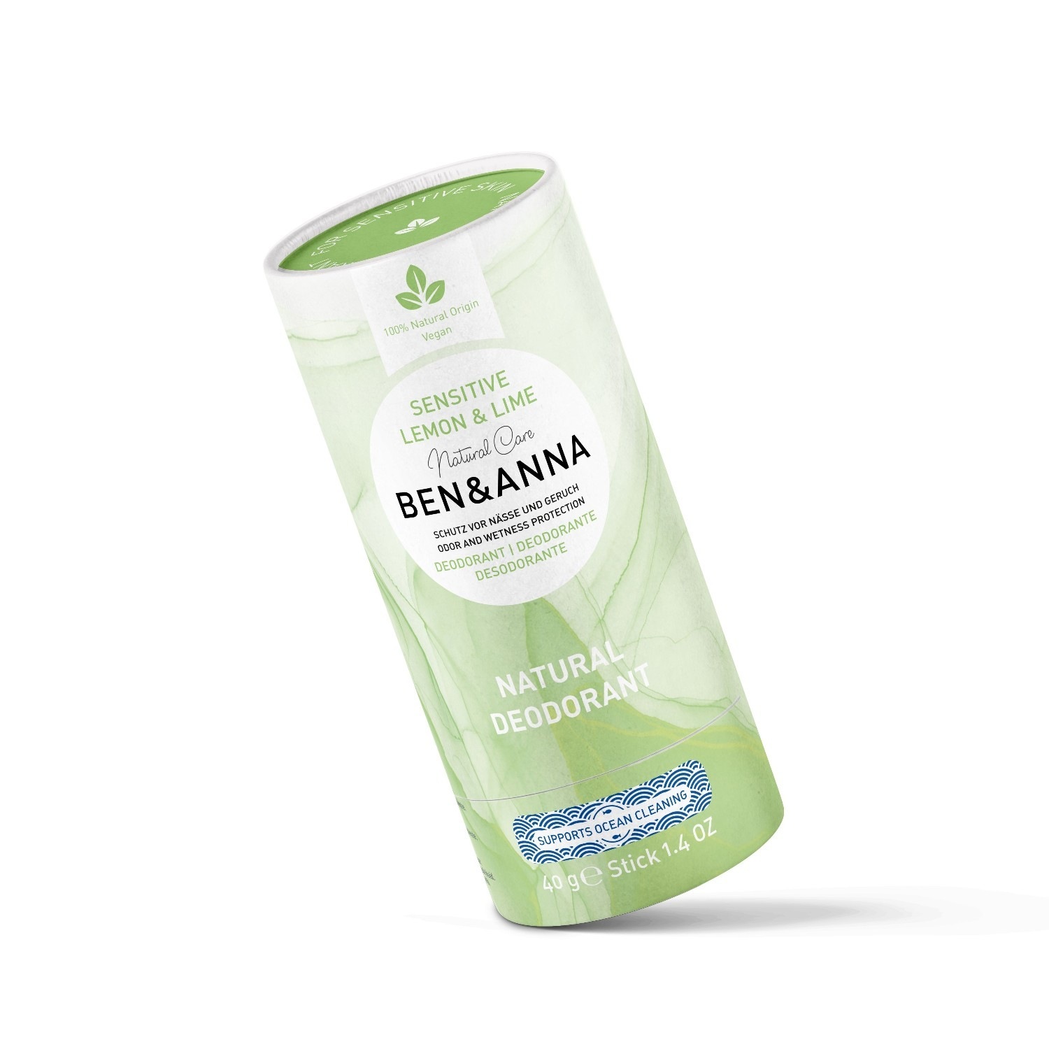 Ben & Anna Deodorant Papertube Zitrone & Limette Sensitive 40 g - 40 g