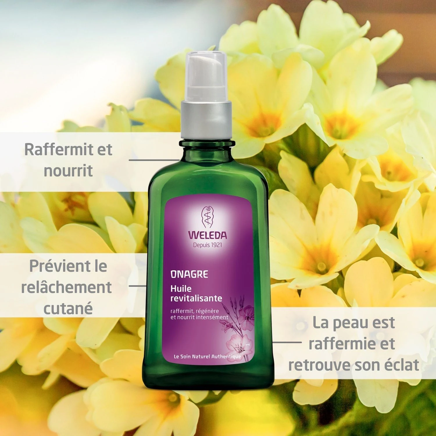 Weleda Onagre Huile revitalisante - 100 ml (flacon pompe)
