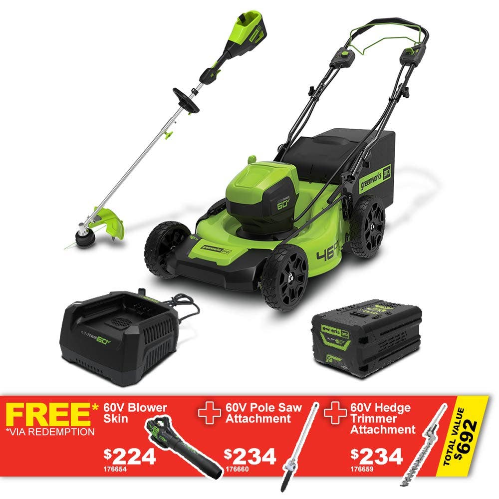 GREENWORKS 60V 1 x 4,0 Ah sitteklipper + multiverktøysett TTKIT904