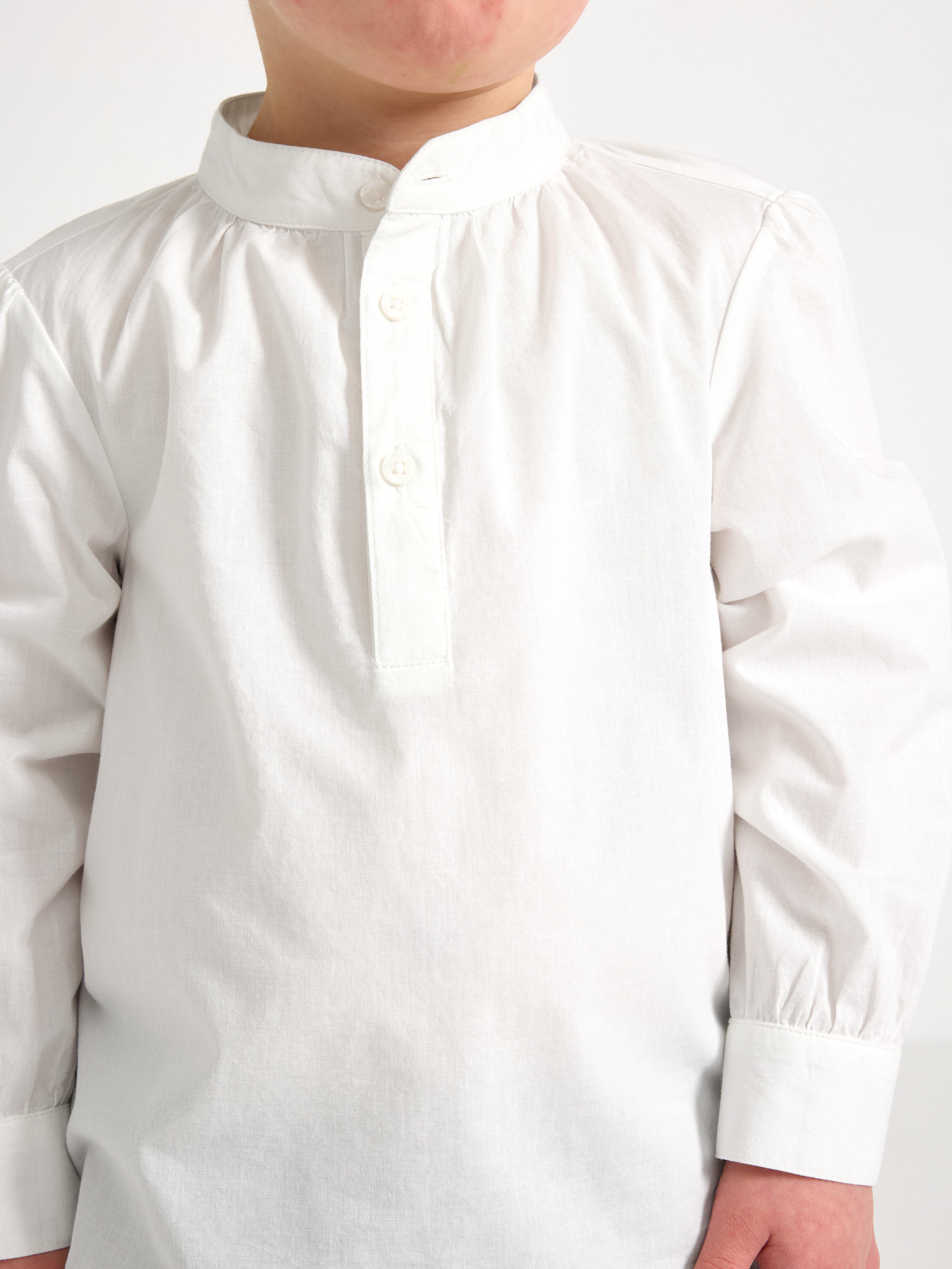 Festlig bomullsblus White