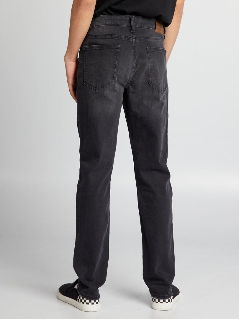 Calça jeans slim fit com 5 bolsos - PRETA