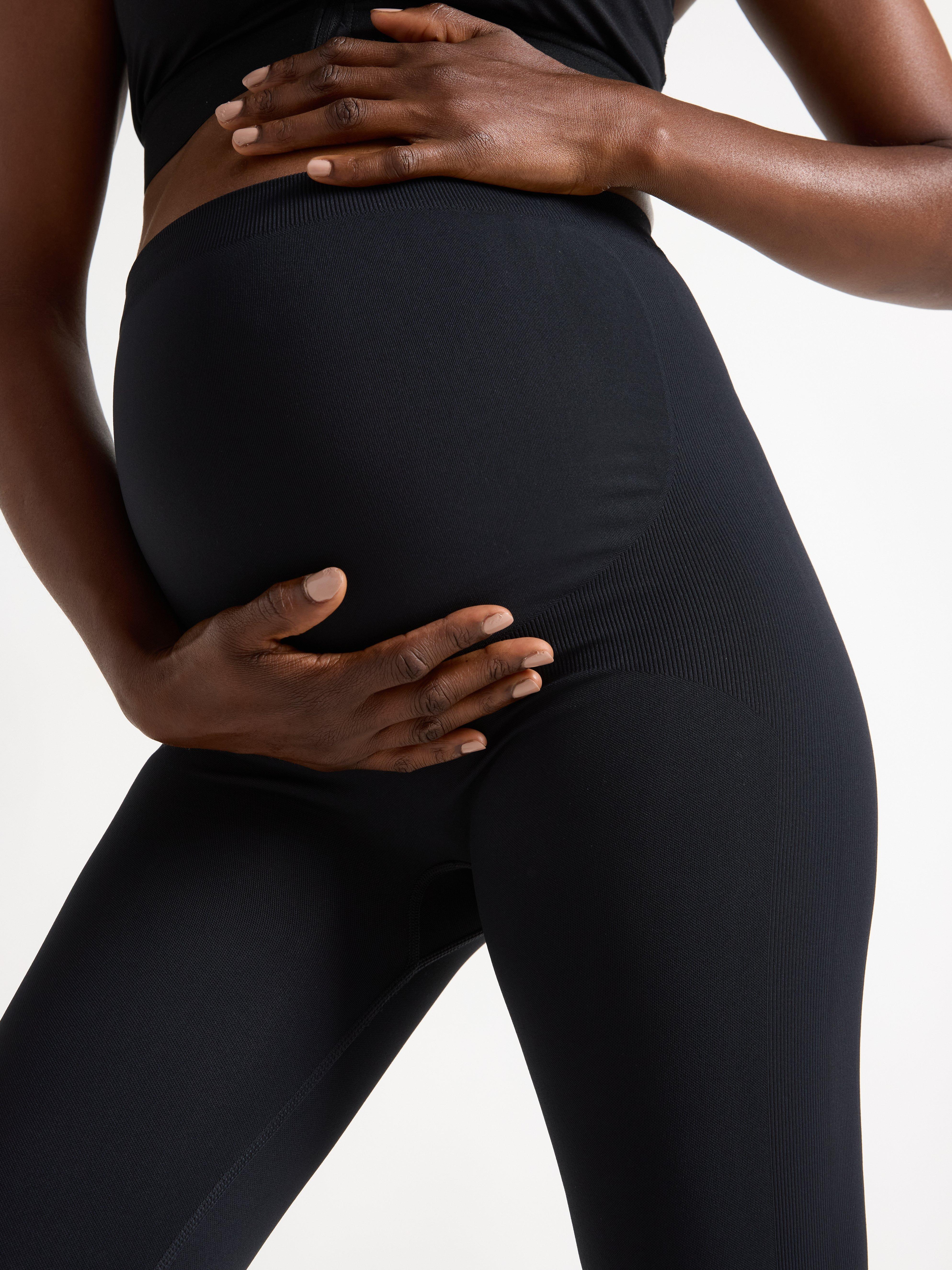 Mallas de entrenamiento sin costuras MOM negras