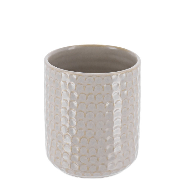 Kubek łazienkowy Nolan Beżowy Ceramiczny 350 ml nowoczesny prążkowany