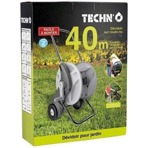 Carro portamangueras con ruedas y laterales descubiertos - TECHNO - Fabricado en aluminio y plástico - 40 m