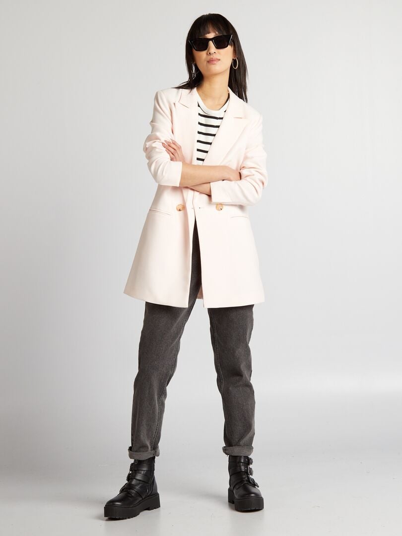 Lange colbertjas - ROZE