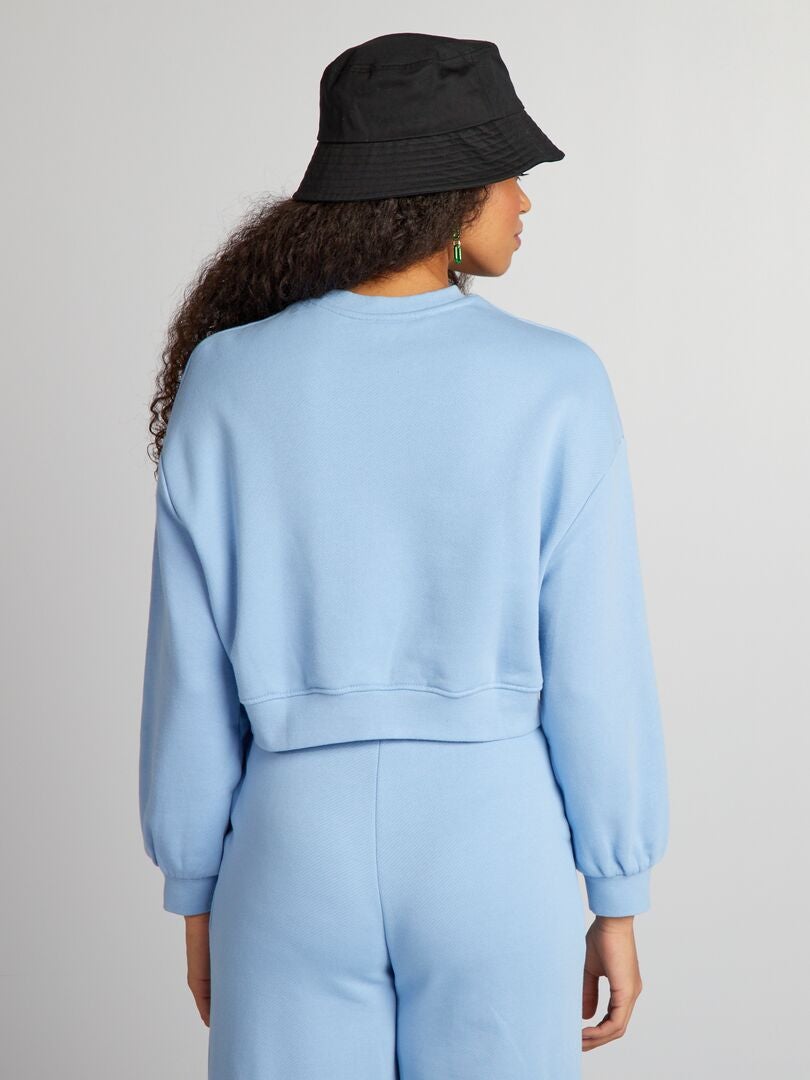 Sweatshirt met ronde hals - BLAUW