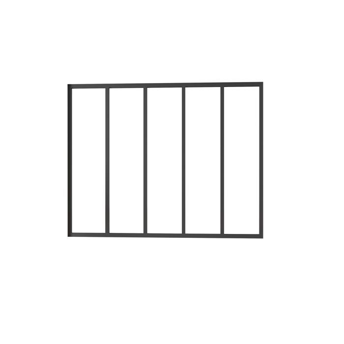 AICA Verrière Atelier en aluminium noir mat 153x108cm- Vitrage trempé 4mm- 5 carreaux Verrière fixe- kit de verrière et vitrage
