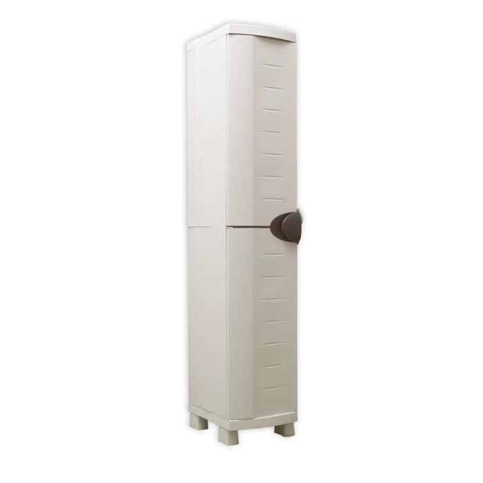 SPACESAVER 35 PLASTIKEN Tall Cabinet with 1 Door and Shelves - W 35 x D 45 x H 184 cm - Space Saver Range - Indoor and Outdoor