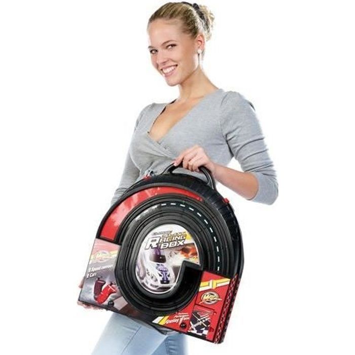 Pista da corsa - Valigetta - 2 controller cablati - 2 auto - Scenario incluso - Pista da 2,5 m