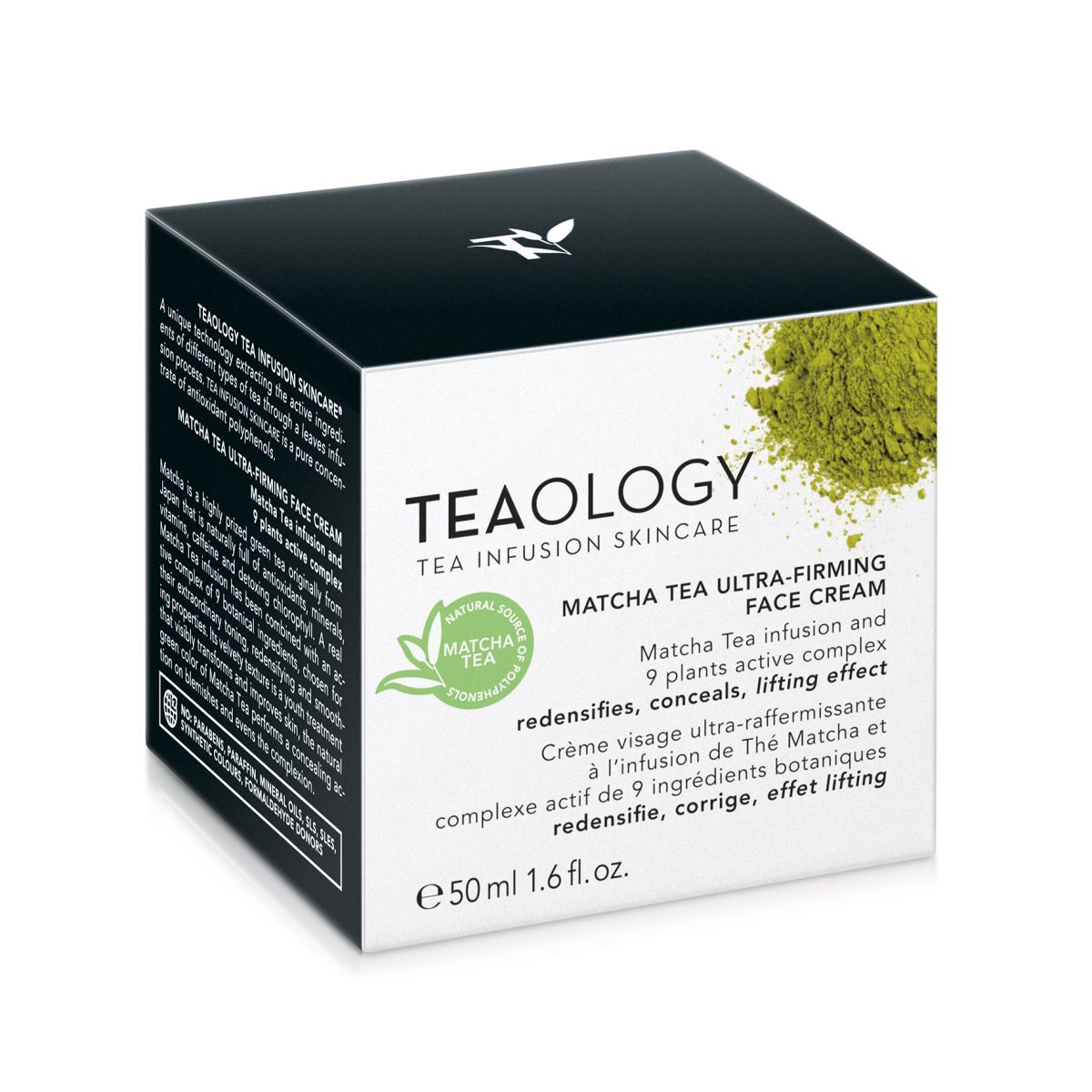 Teaology Straffungscreme auf Basis von hochreinem Matcha-Teeaufguss und einem Komplex aus 9 Pflanzen für Gesicht und Hals, 50 ml Matcha-Tee