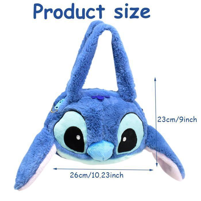Mochila infantil de peluche, bolso de peluche, bolso de hombro de lona con gran capacidad, mini mochila de peluche, azul-25