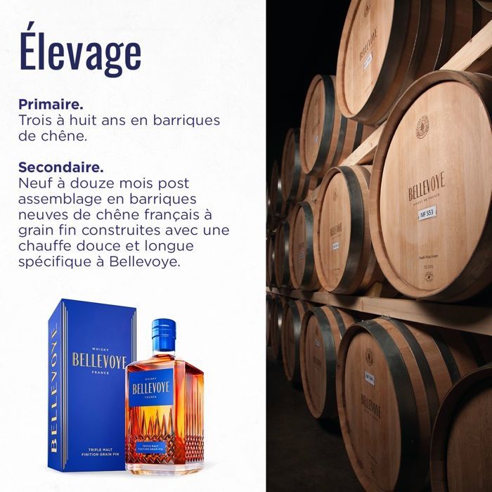 BELLEVOYE - BLUE - Whisky - Triple Malt - Origine: Francia - 40% di alcol - bottiglia da 70 cl