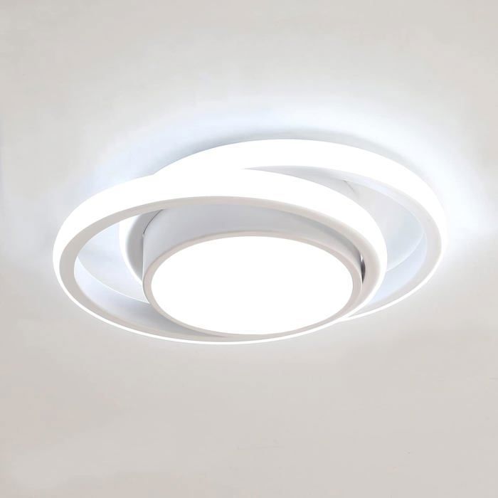 Plafonnier LED Rond 32W 2350LM Blanc Froid 6500K Comely Luminaire Moderne pour Salon Cuisine Couloir Salle de Bains 28cm