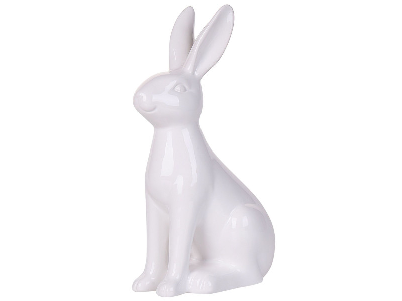 Ceramiczna figurka ozdobna królik biały
