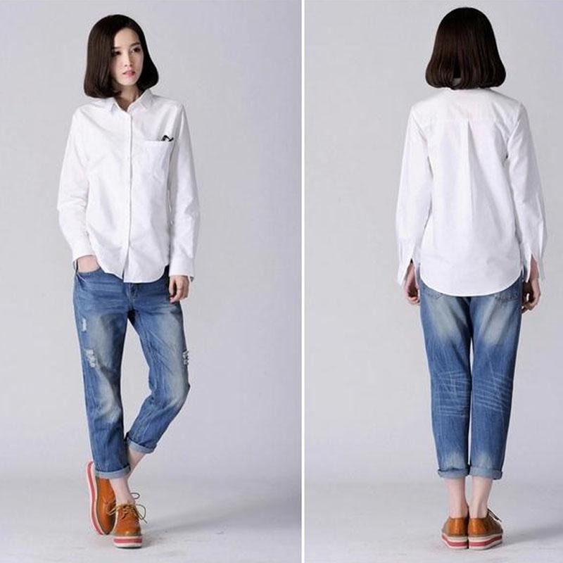 Chemises unies basiques pour femmes, printemps-automne, col rabattu, poches, blouses de bureau, hauts féminins, Blusas 2020