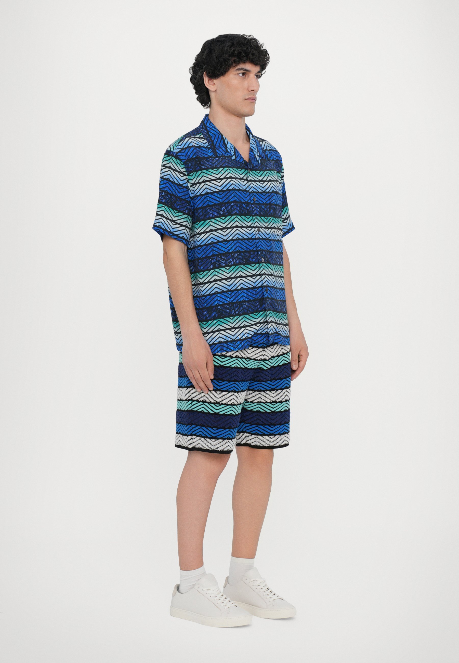 Chemise à manches courtes Missoni - tons bleus