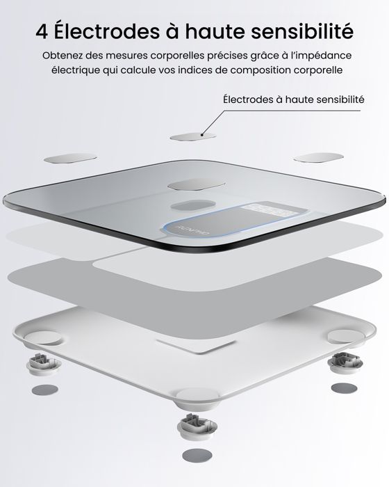 RENPHO - Balance connectée Elis 1C - Bluetooth - Blanche