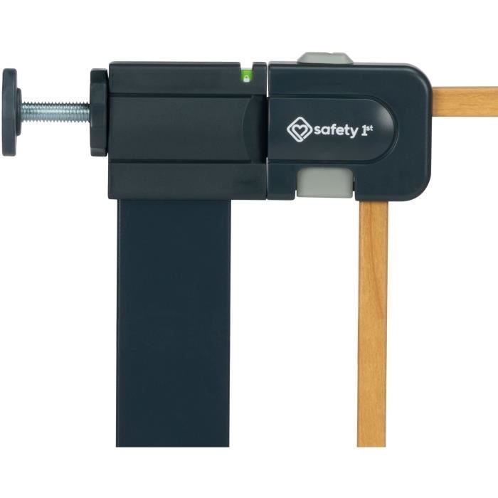 SAFETY 1st Cancelletto di sicurezza per bambini Easy Close con effetto legno, 73-80 cm - montaggio a pressione, senza viti o forature - (max. 136 cm)