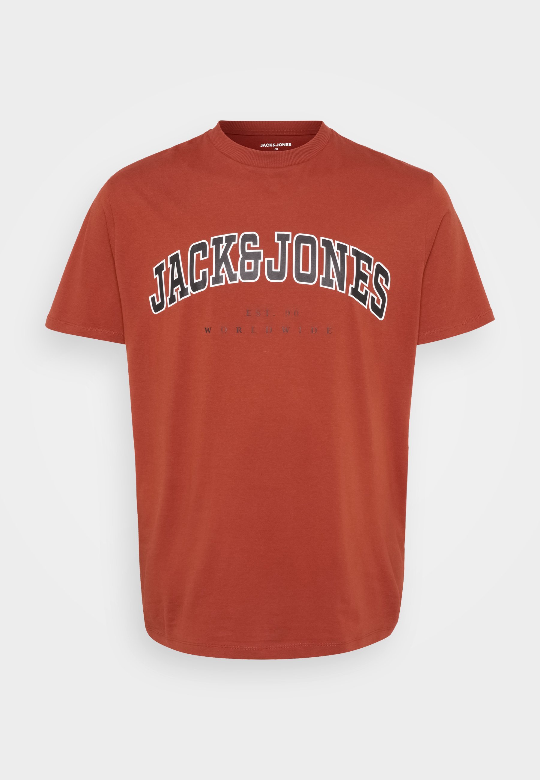 Jack & Jones JJECALEB VARSITY T-shirt met ronde hals - T-shirt met print - gebrande henna