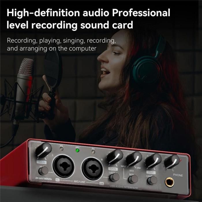 Tarjeta de sonido USB externa - XVX - T02 - Mezclador de audio - Transmisión en directo - Grabación de instrumentos