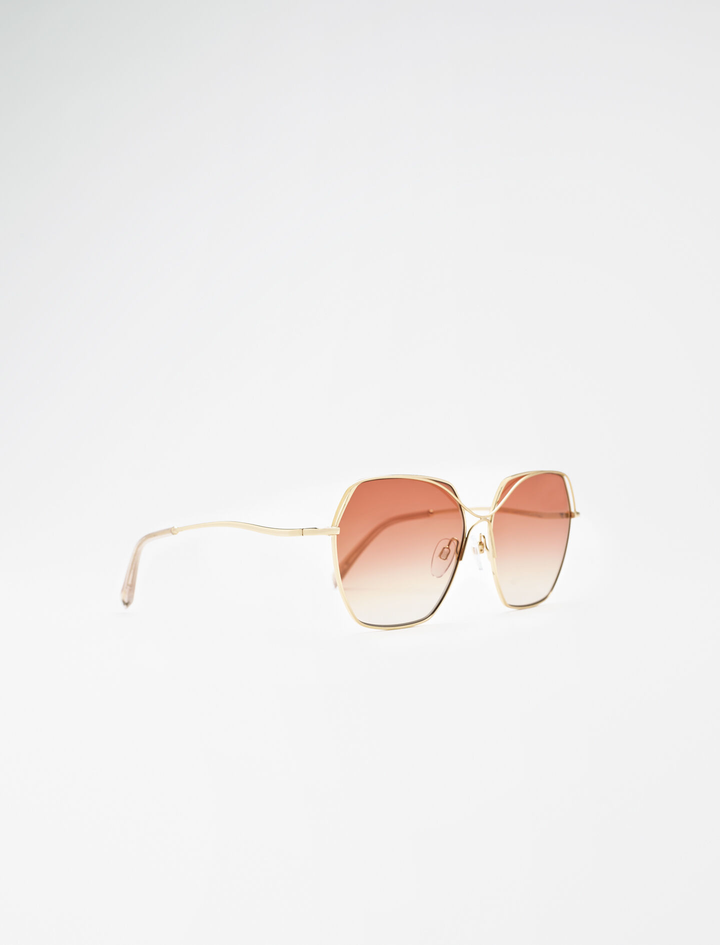 Oversized zonnebril - Nude