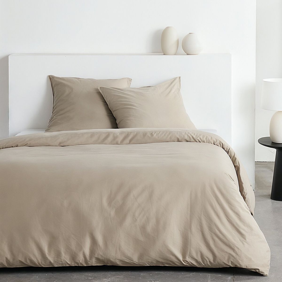 Juego de ropa de cama - TODAY - Essential - 2 personas - 220 x 240 cm - Beige efecto lavado