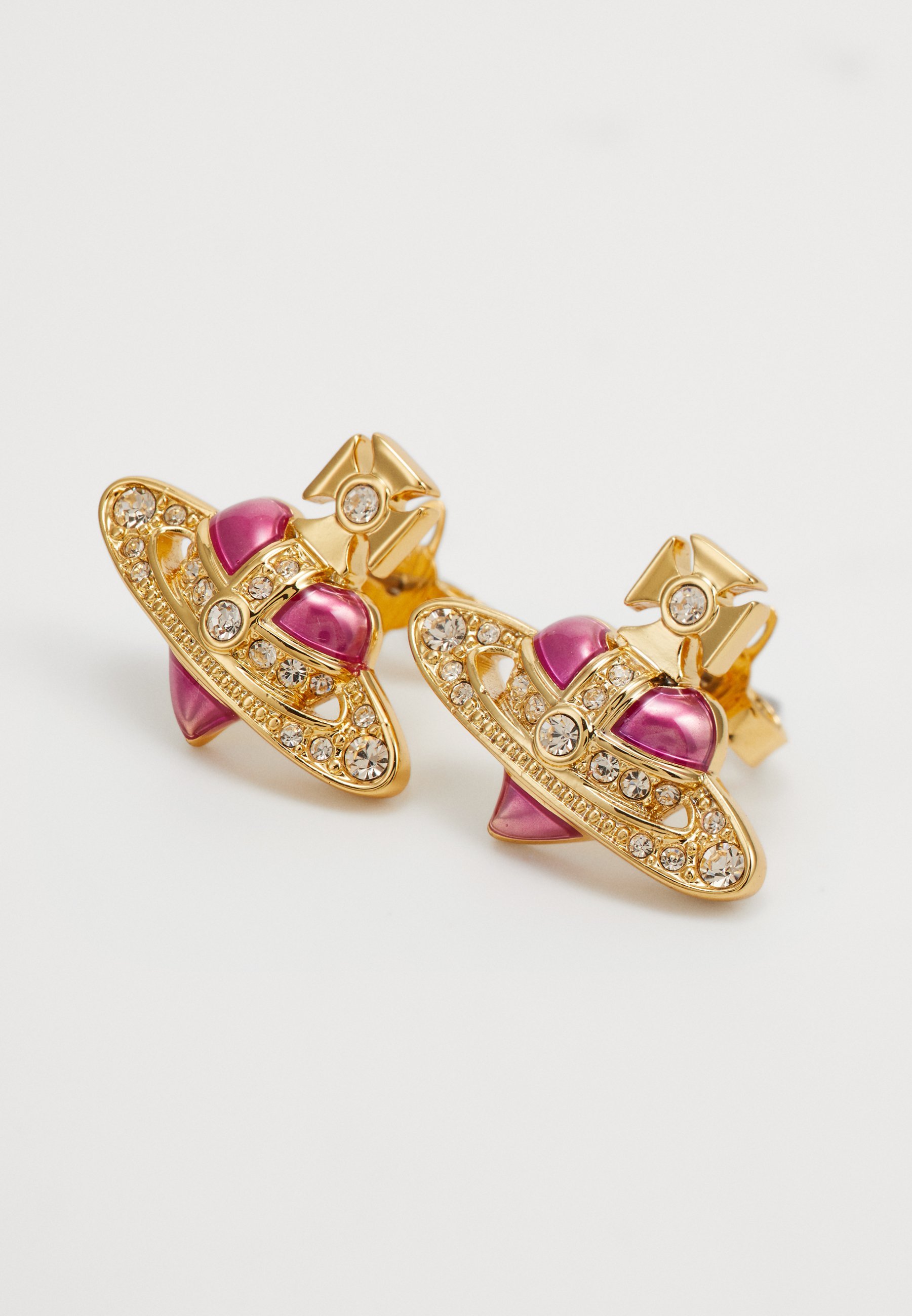 Brincos Vivienne Westwood em formato de coração - Brincos - cor dourada/rosa
