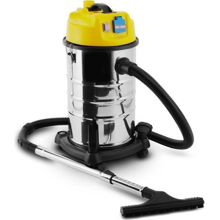 Aspiradora industrial Klarstein Reinraum Prima para sólidos y líquidos - 1800 W, depósito de 30 L, color amarillo