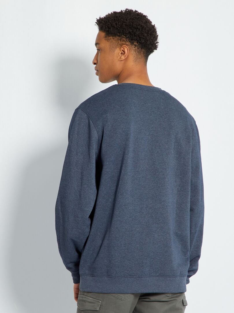 Effen ronde hals sweatshirt +190 cm - BLAUW