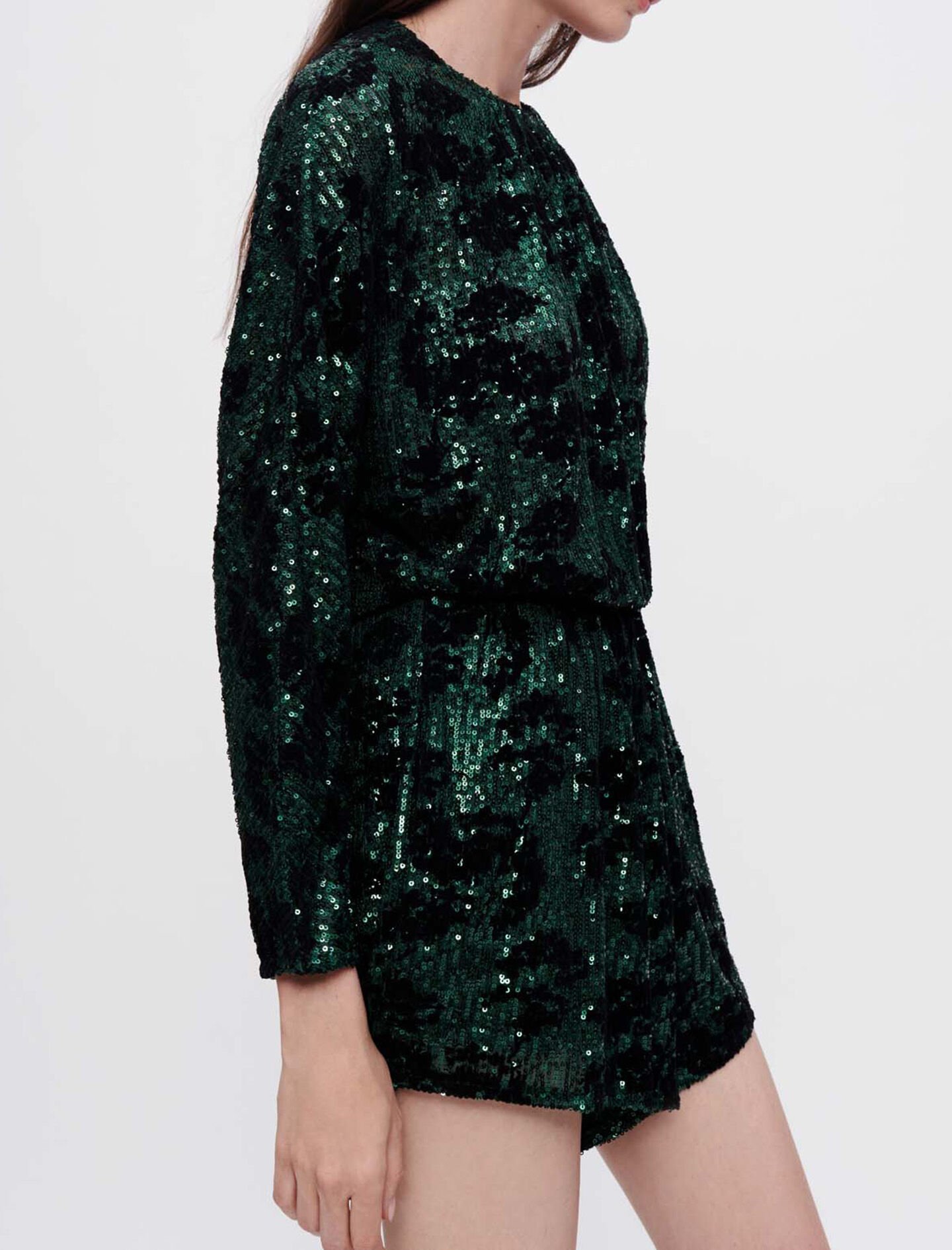 Jumpsuit met pailletten - Groen