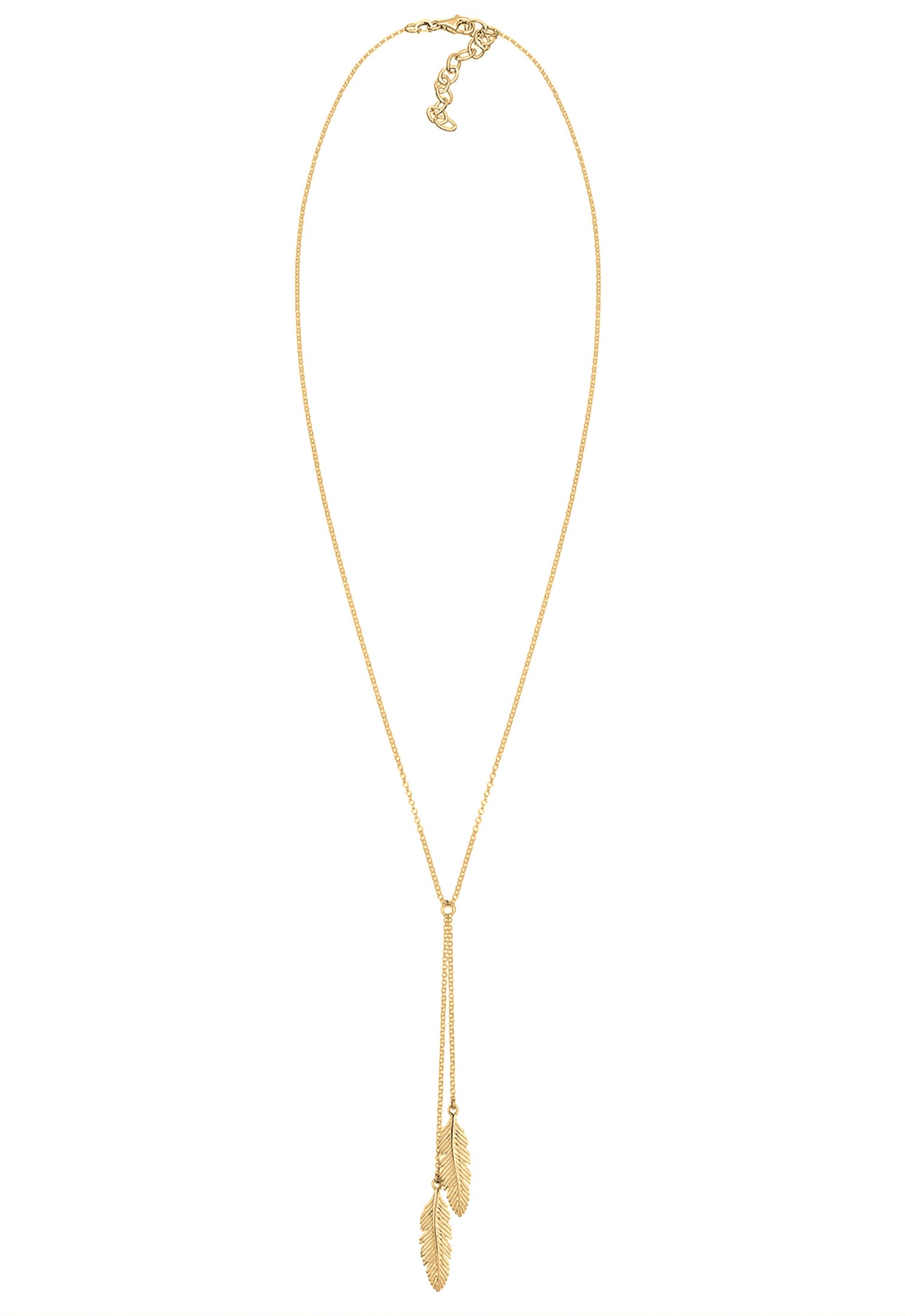 Elli Femmes Chaîne en Y Pendentif plume filigrane en argent sterling 925
