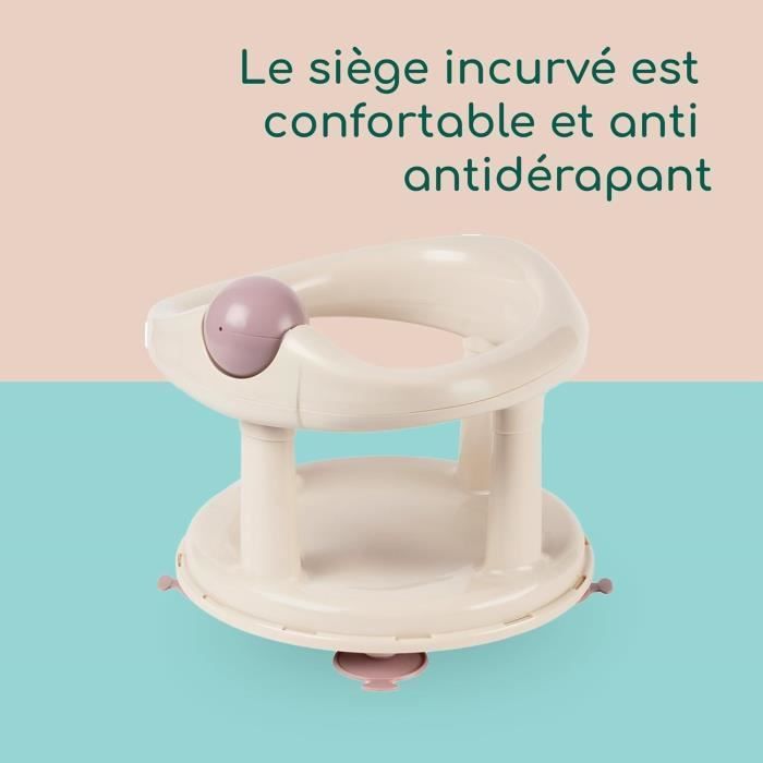 Anello girevole per vasca da bagno BEBECONFORT, sedile per vasca, dai 6 mesi ai 12 anni, beige