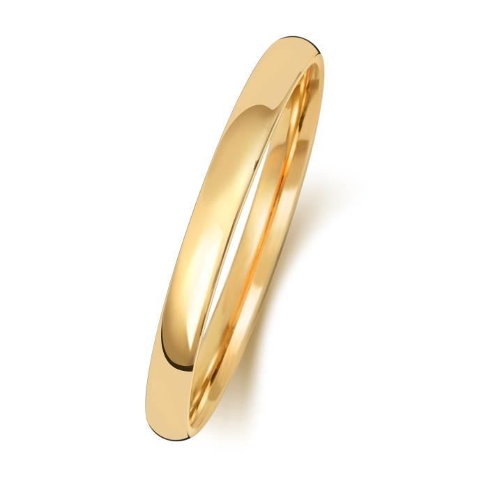 Anillo de media caña para hombre y mujer de 2 mm en oro de 375/1000 (modelo 30936)