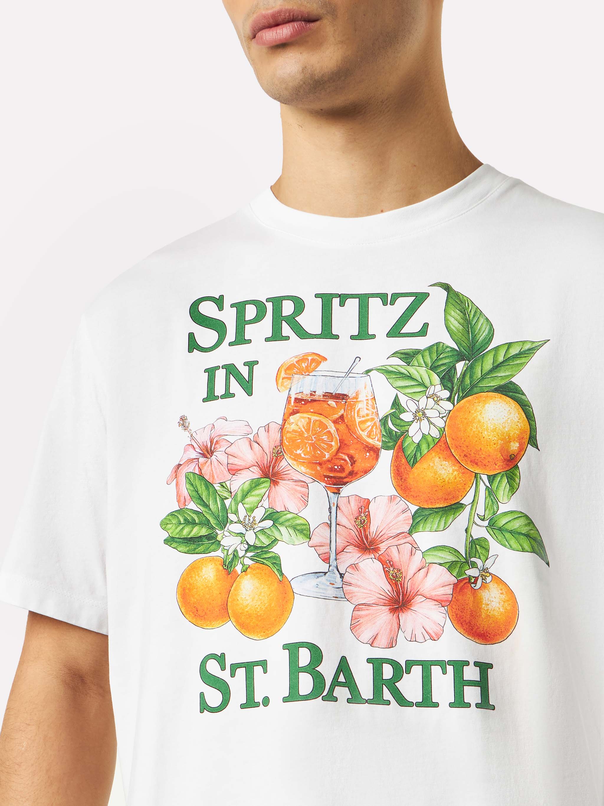 Herren-T-Shirt aus Baumwolle mit farbenfrohem Aufdruck