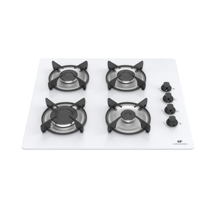 Continental Edison 4-pits gaskookplaat - Wit glas