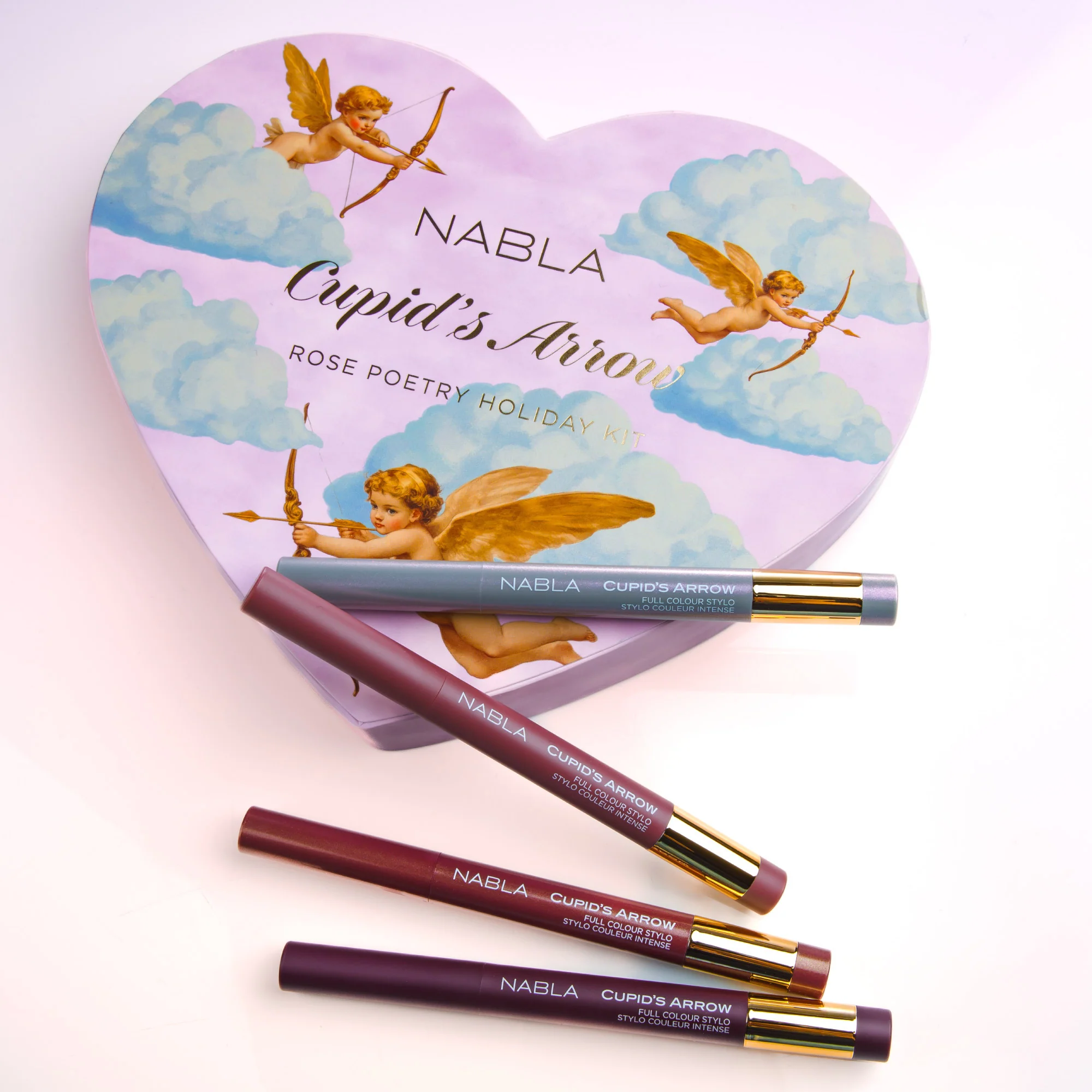 Labbra Cupid's Arrow - Rose Poetry Holiday Kit - Cofanetto Make Up, Matita occhi, Eyeliner, Ombretto crema