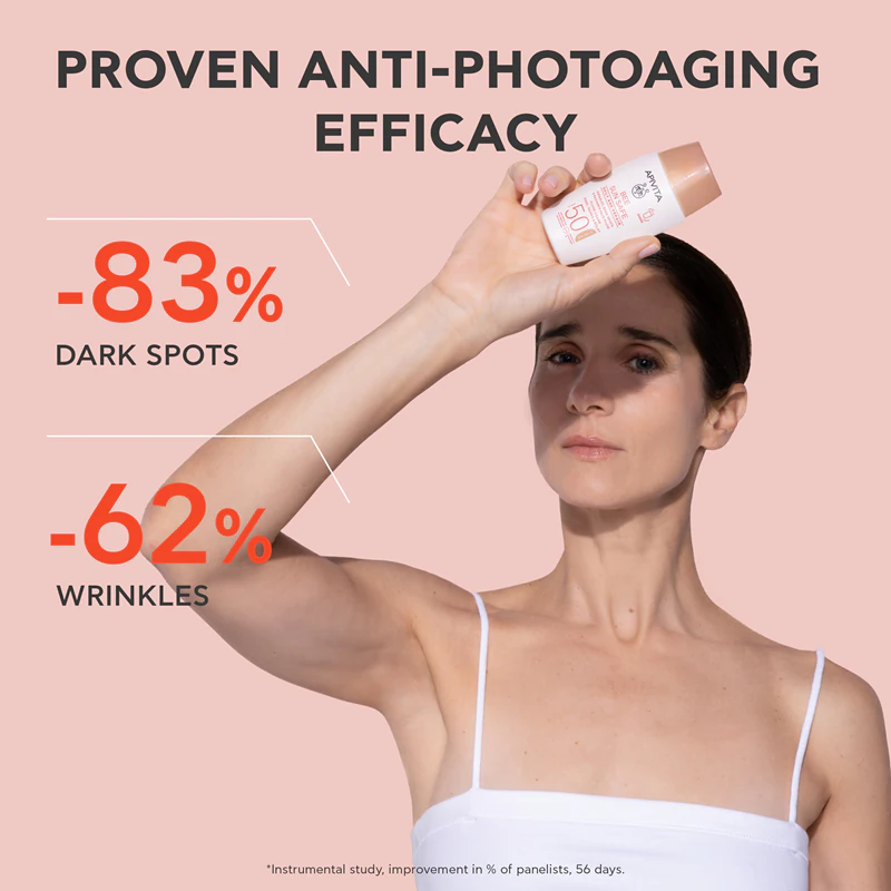 Apivita Bee Sun Safe Daily Age Repair Tinted Fluid SPF50 tonujący krem ochronny SPF 50