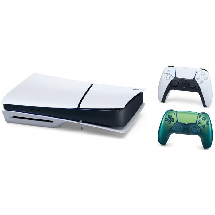 PS5 Standaardbundel (met cd-station): PlayStation 5-console (Slim-model) + 2e DualSense Chroma Teal-controller