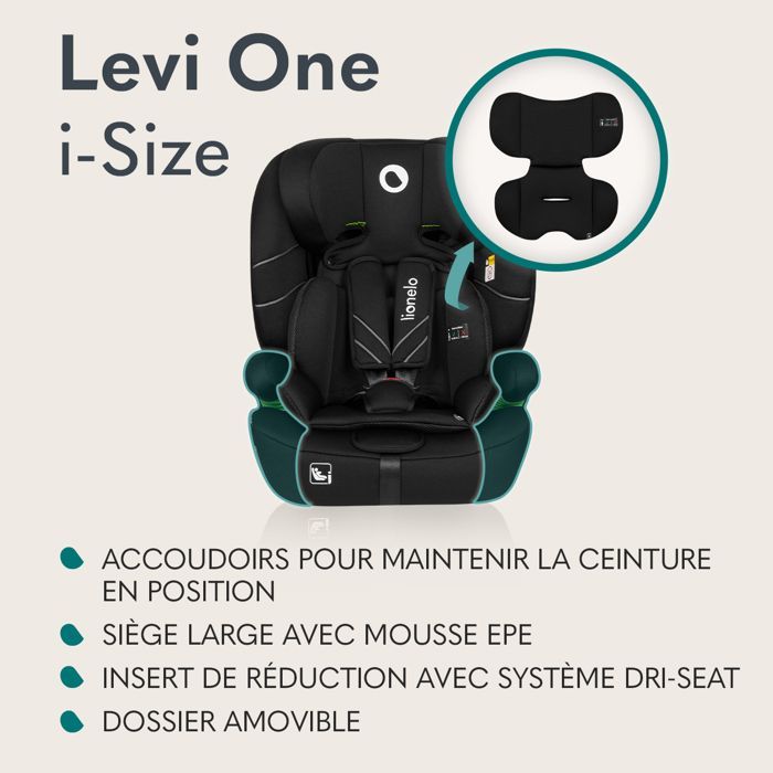 Seggiolino auto convertibile LIONELO Levi One i-Size - 76-150 cm - Gruppo 1/2/3 - Verde
